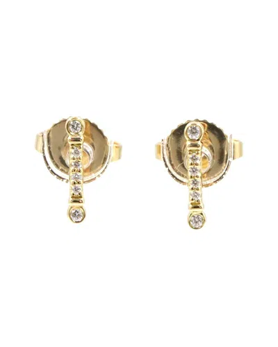 Tiffany & Co 18k  Fleur De Lis Diamond Earrings (authentic Pre-  Loved) In Gold