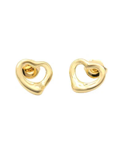 Pre-owned Tiffany & Co 18k  Open Heart Earrings (authentic Pre-loved)