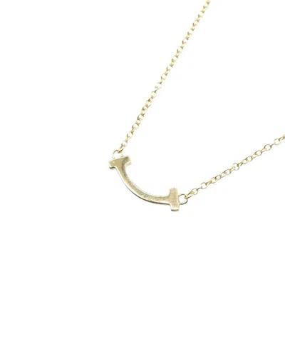 Pre-owned Tiffany & Co 18k  T Smile Mini Necklace (authentic Pre-loved)