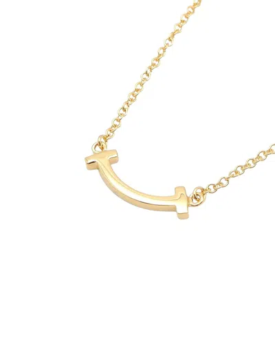 Tiffany & Co 18k  T Smile Mini Necklace (authentic Pre-loved) In Gold