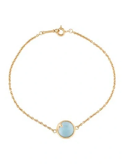 Pre-owned Tiffany & Co 18k Topaz Olive Leaf Station Bracelet, 6.75" In Multi