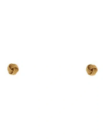 Pre-owned Tiffany & Co 18k Twist Knot Stud Earrings In Multi