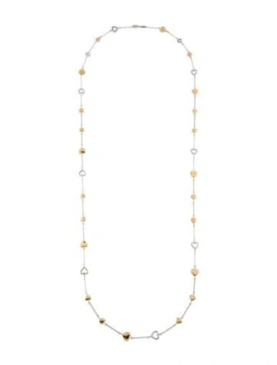 Pre-owned Tiffany & Co 18k Two-tone Heart Link Necklace, 34.5" In Multi