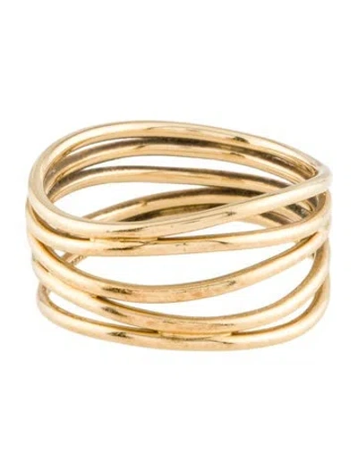 Pre-owned Tiffany & Co 18k Wave Five Row Ring In Multi
