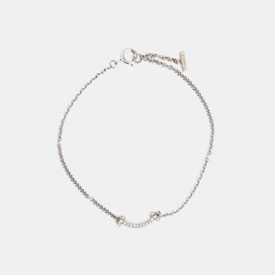 Pre-owned Tiffany & Co 18k White Gold Diamond Smile Bracelet