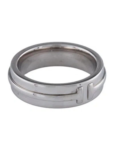 Pre-owned Tiffany & Co 18k Wide T Band Ring In Multi