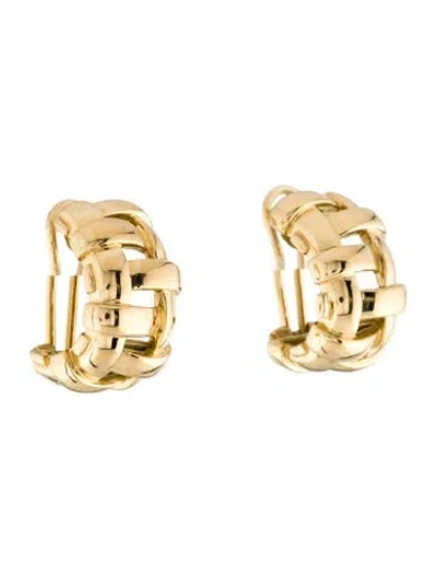 Pre-owned Tiffany & Co 18k Woven Huggie Earrings In Multi