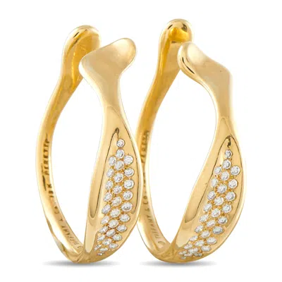 Tiffany & Co 18k Yellow Gold 0.89ct Diamond Earrings Ti28-060526 In Silver