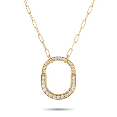 Tiffany & Co 18k Yellow Gold 1.25ct Diamond Lock Pendant Necklace Ti18-051526