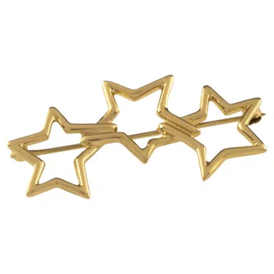 Pre-owned Tiffany & Co . 18k Yellow Gold 3 Star Brooch Vintage 1986 Nice!