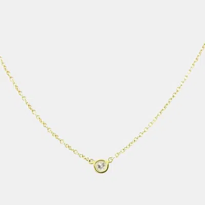 Pre-owned Tiffany & Co 18k Yellow Gold And Diamond Elsa Peretti Diamonds By The Yard Pendant Necklace