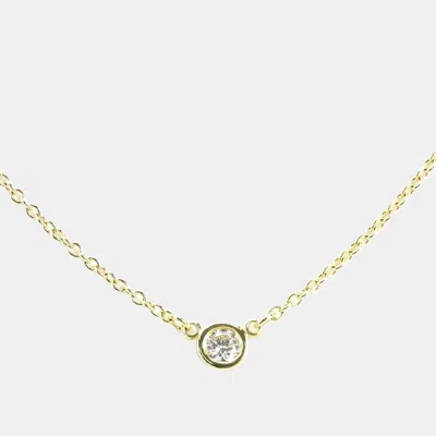 Pre-owned Tiffany & Co 18k Yellow Gold And Diamond Elsa Peretti Diamonds By The Yard Pendant Necklace