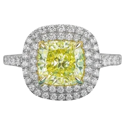 Pre-owned Tiffany & Co . 18k Yellow Gold & Platinum Fancy Intense Yellow Diamond Ring
