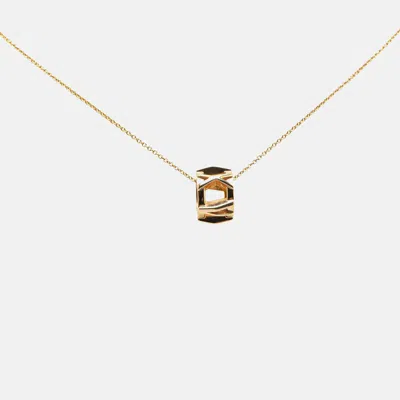 Pre-owned Tiffany & Co 18k Yellow Gold Atlas X Open Pendant Necklace