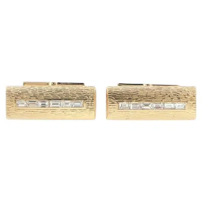 Pre-owned Tiffany & Co . 18k Yellow Gold Diamond Men's Cufflinks