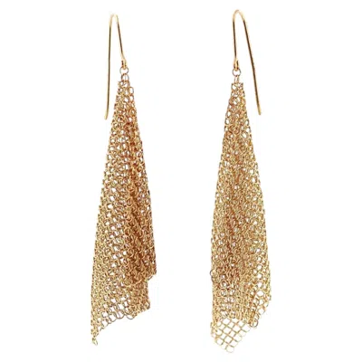 Pre-owned Tiffany & Co . 18k Yellow Gold Elsa Peretti Mesh Scarf Earrings