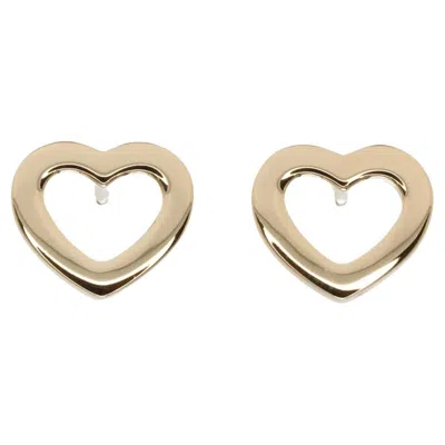 Pre-owned Tiffany & Co . 18k Yellow Gold Heart Earrings Made In Italy