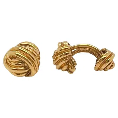 Pre-owned Tiffany & Co 18k Yellow Gold Knot Cufflinks