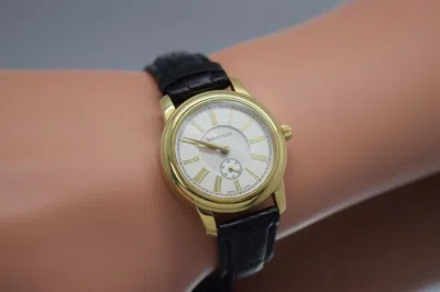 Pre-owned Tiffany & Co 18k Yellow Gold Round Roman Dial Quartz Watch 27mm