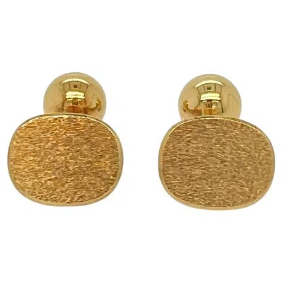 Pre-owned Tiffany & Co 18k Yellow Gold Textured Finish Cufflinks