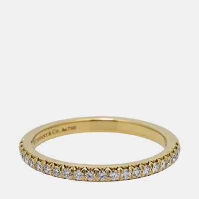 Pre-owned Tiffany & Co 18k Yellow Gold Tiffany Soleste Full Eternity Ring Eu 53