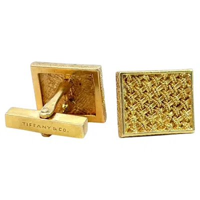 Pre-owned Tiffany & Co . 18k Yellow Gold Woven Cufflinks