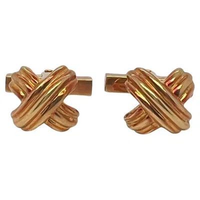 Pre-owned Tiffany & Co 18k Yellow Gold X Cufflinks