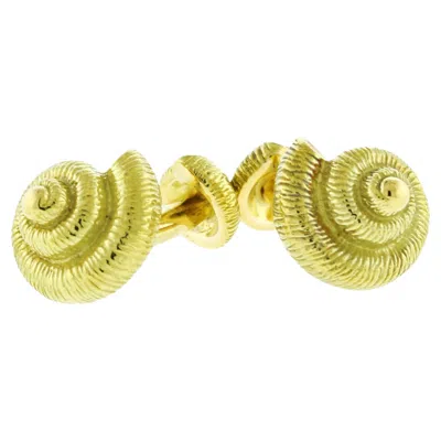Pre-owned Tiffany & Co . 18kt Gold Seashell Cufflinks In Multi