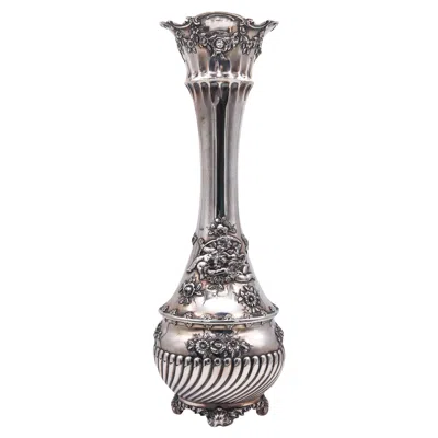 Pre-owned Tiffany & Co . 1900 Charles L Tiffany Edwardian Art Nouveau Sterling Trumpet Vase In Silver