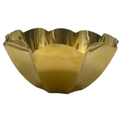 Pre-owned Tiffany & Co 1960s . Large Scalloped Gold Vermeil 'gilt' Sterling Silver Bowl