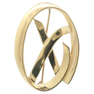 Pre-owned Tiffany & Co . 1985 Paloma Picasso 18k Yellow Gold "x" In Open Oval Pin Brooch