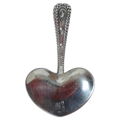 Pre-owned Tiffany & Co 19th C  Sterling Silver Heart Shaped Bon Bon Spoon Dated 1894