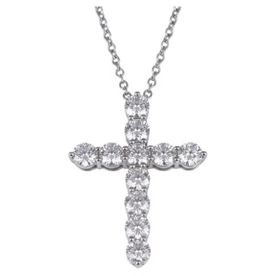 Pre-owned Tiffany & Co . 2 Carat Diamond Cross Pendant Necklace In Platinum In Multiple