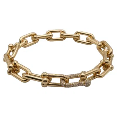 Pre-owned Tiffany & Co . 2 Carat Diamond Hardwear Large Link Bracelet In 18k Yellow Gold