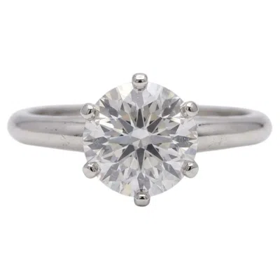 Pre-owned Tiffany & Co . 2 Carat Round Brilliant Cut Diamond Platinum Solitaire Ring In Multiple