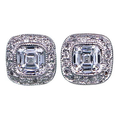 Pre-owned Tiffany & Co 26768 Tiffany Co Legacy Platinum 0.60 H Vs1 Cushion Diamond Halo Stud Earrings In Multiple