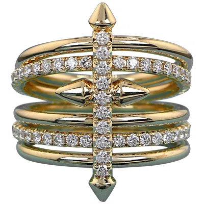 Pre-owned Tiffany & Co 26811 . Men's Titan Pharrell Williams 18k Gold Diamond Band Ring 11 In Multiple