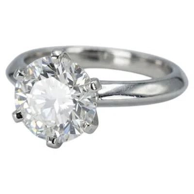 Pre-owned Tiffany & Co . 3 Carat Round Brilliant Diamond Solitaire Engagement Ring In Multiple