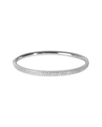 Tiffany & Co . 3 Row Metro Bangle 18k 2.52 Ct. Tw. Diamond Bracelet (authentic Pre-loved) In Metallic