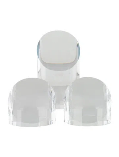 Pre-owned Tiffany & Co 3-piece Slant Cut Oval Award Set In Transparent