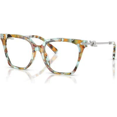Tiffany & Co . 51mm Square Optical Glasses In Pattern