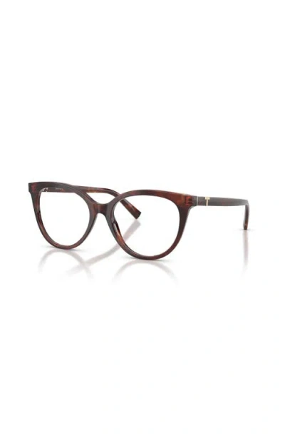 Tiffany & Co . 53mm Cat Eye Optical Glasses In Brown