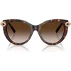 Tiffany & Co . 53mm Gradient Butterfly Sunglasses In Brown