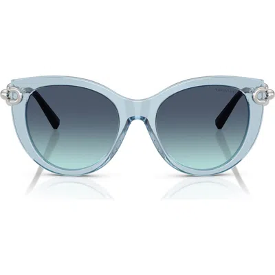 Tiffany & Co . 53mm Gradient Butterfly Sunglasses In Blue