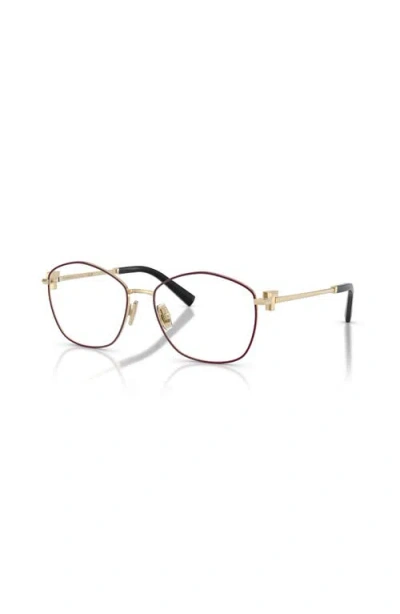 Tiffany & Co . 53mm Irregular Optical Glasses In Burgundy