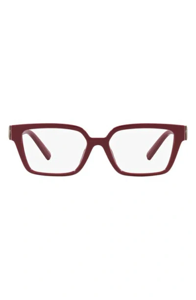 Tiffany & Co . 53mm Rectangular Optical Glasses In Red