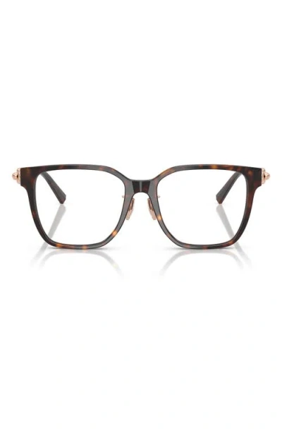 Tiffany & Co . 53mm Square Optical Glasses In Brown