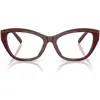 Tiffany & Co . 54mm Cat Eye Optical Glasses In Burgundy