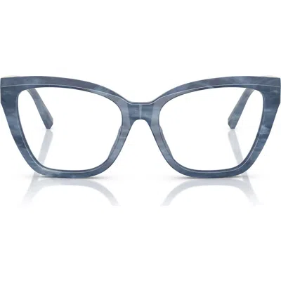 Tiffany & Co . 54mm Cat Eye Optical Glasses In Striped Tanzanite/demo Lens
