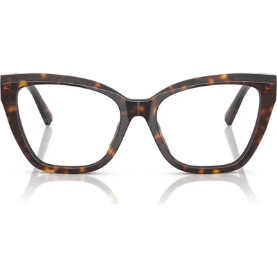 Tiffany & Co . 54mm Cat Eye Optical Glasses In Brown